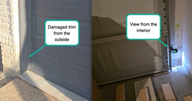 gap in a garage door